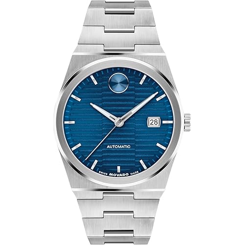 Movado Bold Quest Men's Luxury Automatic Watch - Swiss Self-Winding Movement, Stainless Steel Bracelet, Water Resistance 50 Meters (5ATM) - Classic Timepiece - Gift for Him - 39mm