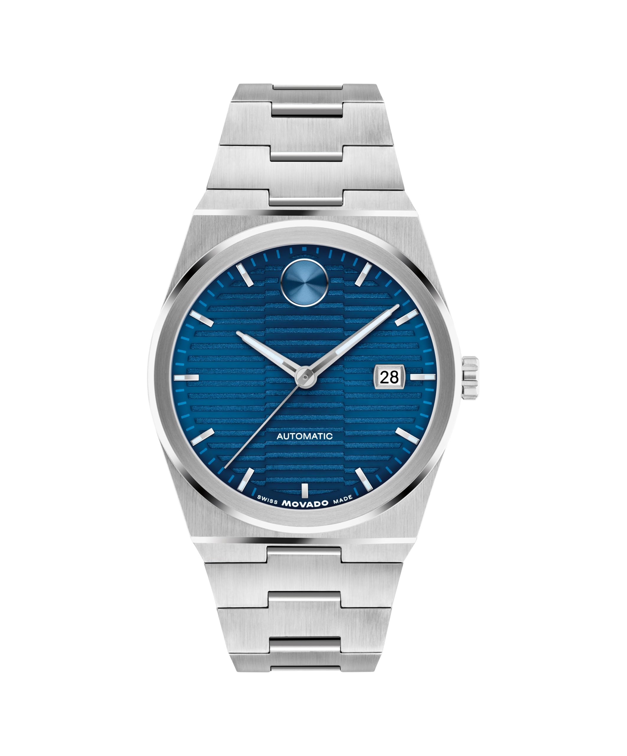 MovadoBold Quest Men's Luxury Automatic Watch - Swiss Self-Winding Movement, Stainless Steel Bracelet, Water Resistance 50 Meters (5ATM) - Classic Timepiece - Gift for Him - 39mm