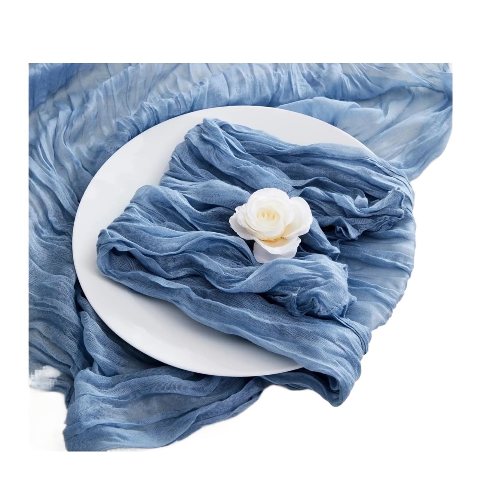 TischläUfer Chiffon 10 PCS Tischläufer Gaze Krepp Käsetuch Hochzeit Tischdekoration Party Bauernhaus Tabledecor Hauseinweihung Weihnachten(Sage Green,90x180cm)