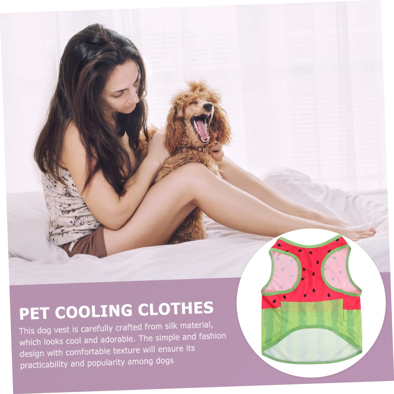 Gilet Rafraîchissant Soie Motif Pastèque pour Chien Taille L
