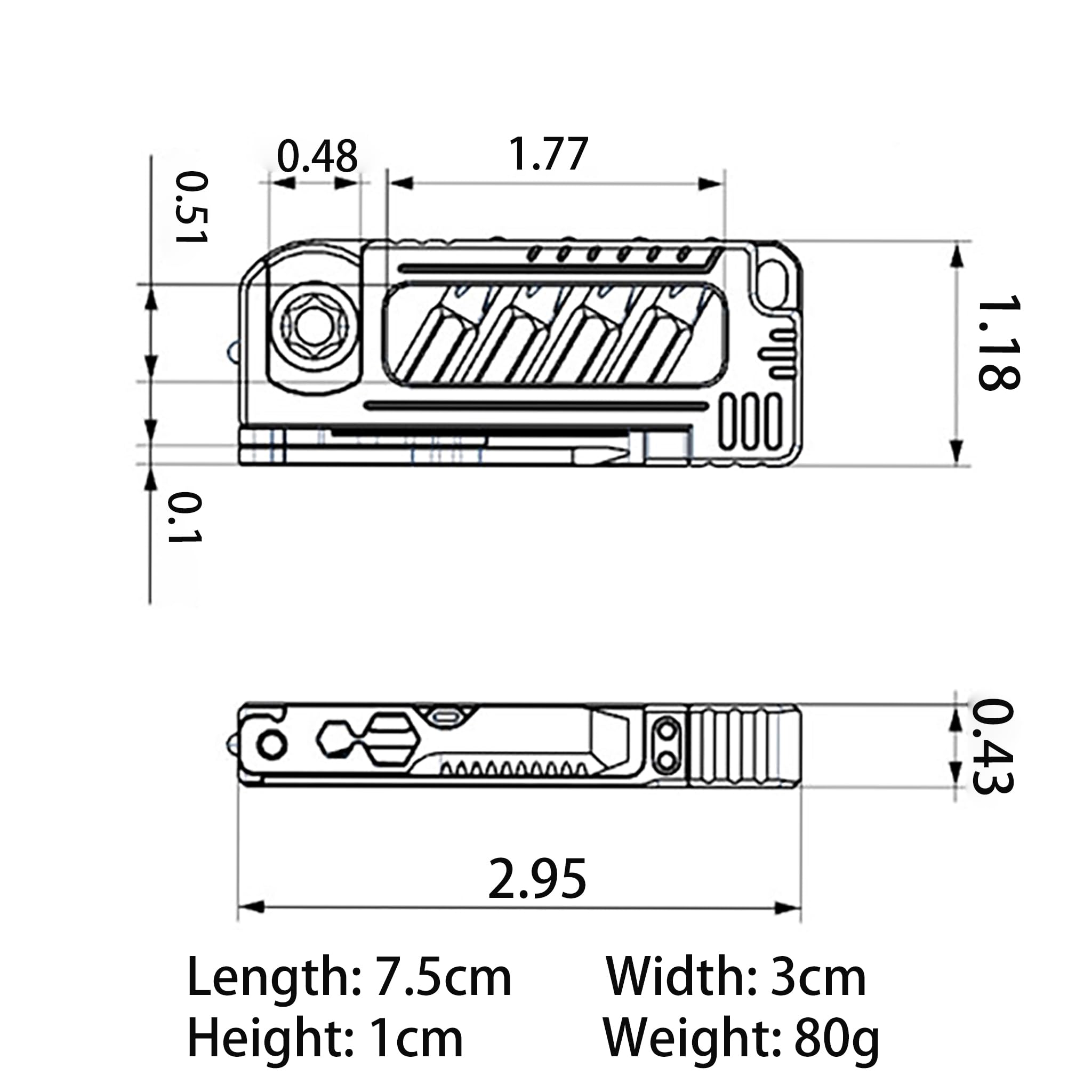 7 En 1 Outil Multifonction,Alliage De Titane Gadget, Outil De Poche,