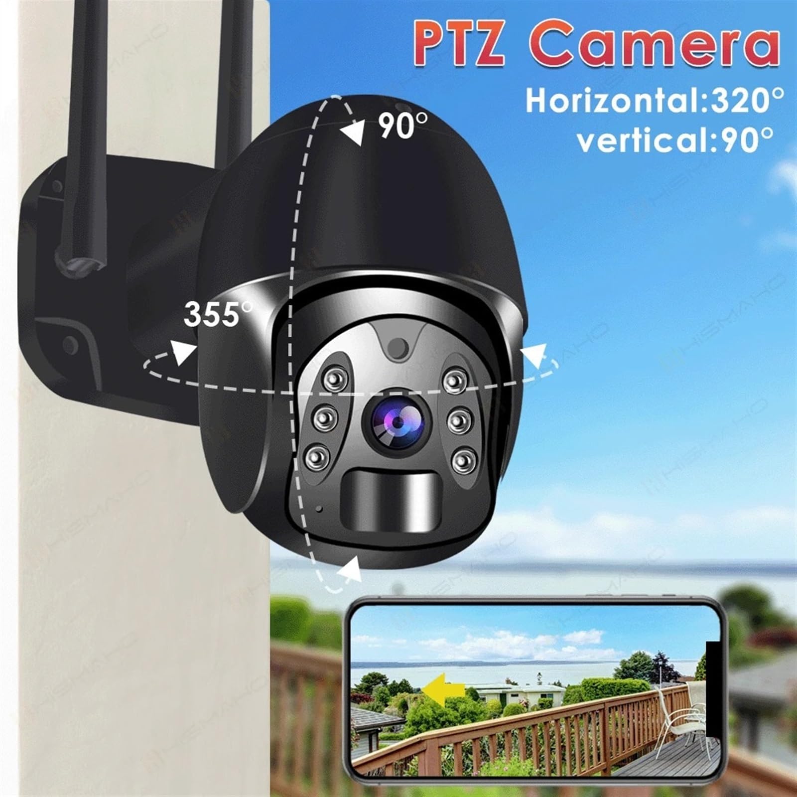 Bezprzewodowe kamery bezpieczeństwa na zewnątrz Kamera zewnętrzna Solar 4G kamera monitorująca 1080P 4x Zoom bezprzewodowa PTZ CCTV automatyczne śledzenie wykrywanie ludzi noktowizor(Wifi Camera 32G)