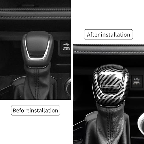 Miniatura 3 de Toyota - Cubierta de fibra de carbono ABS para palanca de cambios de automóvil, ajuste para Toyota Highlander 2020 2021 2022 compatible con Toyota