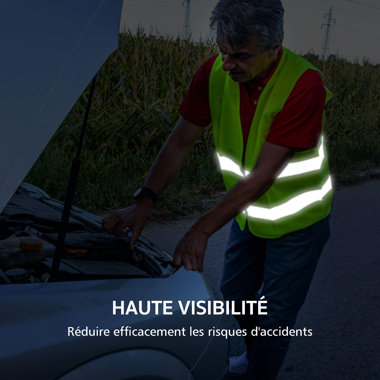 Lot De 4 Gilets De Sécurité Jaunes Réfléchissants - Haute Visibilité Pour Voiture, Travail, Vélo