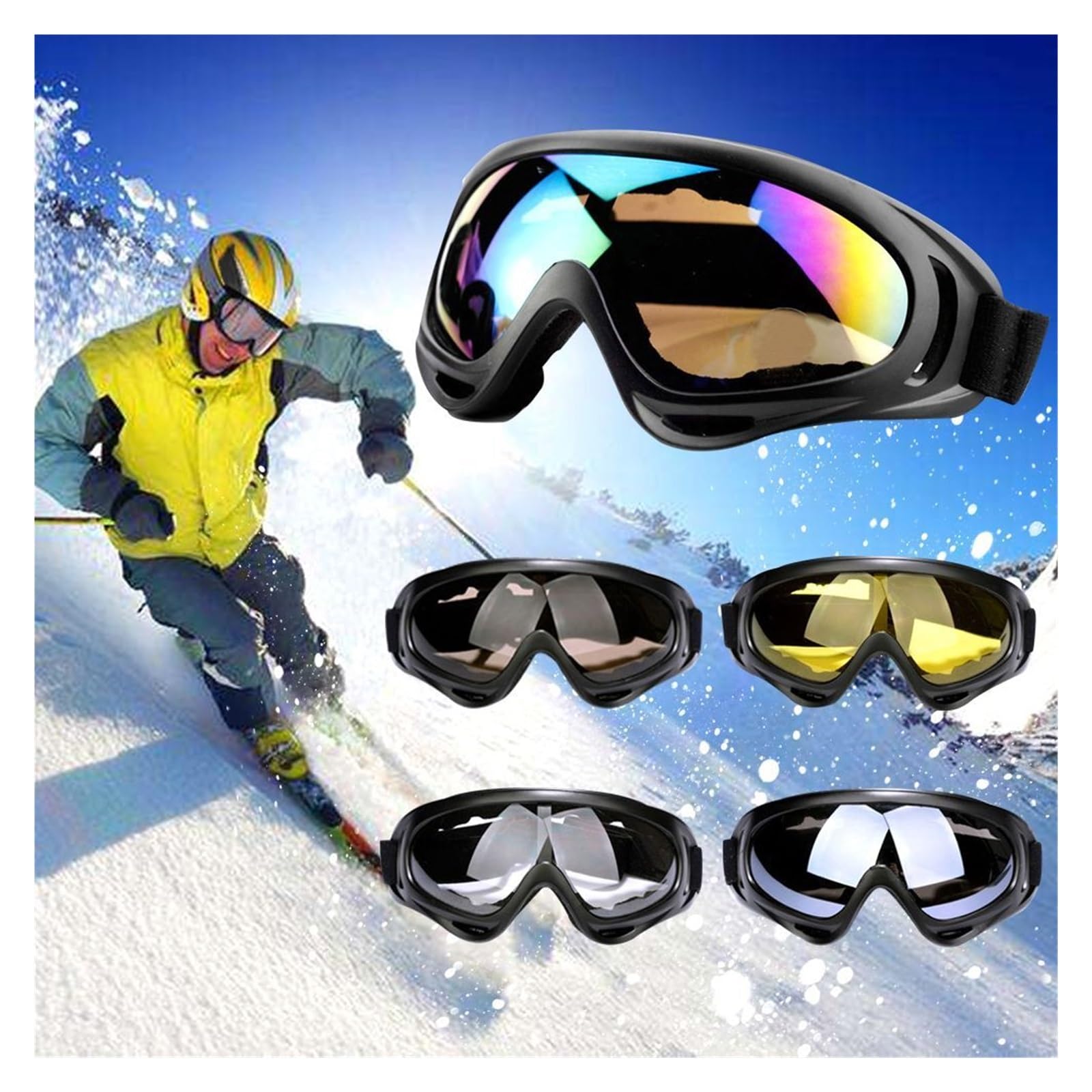 Okulary narciarskie Wiatroszczelne Okulary narciarskie Gogle Sporty na świeżym powietrzu Wiatroszczelne Okulary Okulary narciarskie Okulary z oprawką Okulary przeciwsłoneczne Gogle Outdoor (Kolor: C