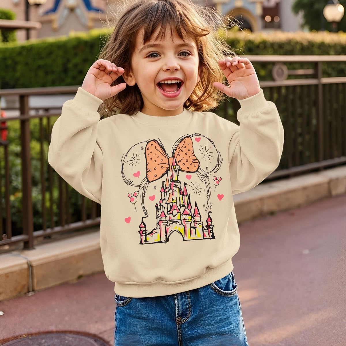 CM C&M WODRO Toddler Baby Girl Magic Kingdom Castle Sweatshirt Fairy Tale Magical Bow Pullover Shirt Kids Fall Winter Outfit - Image 4