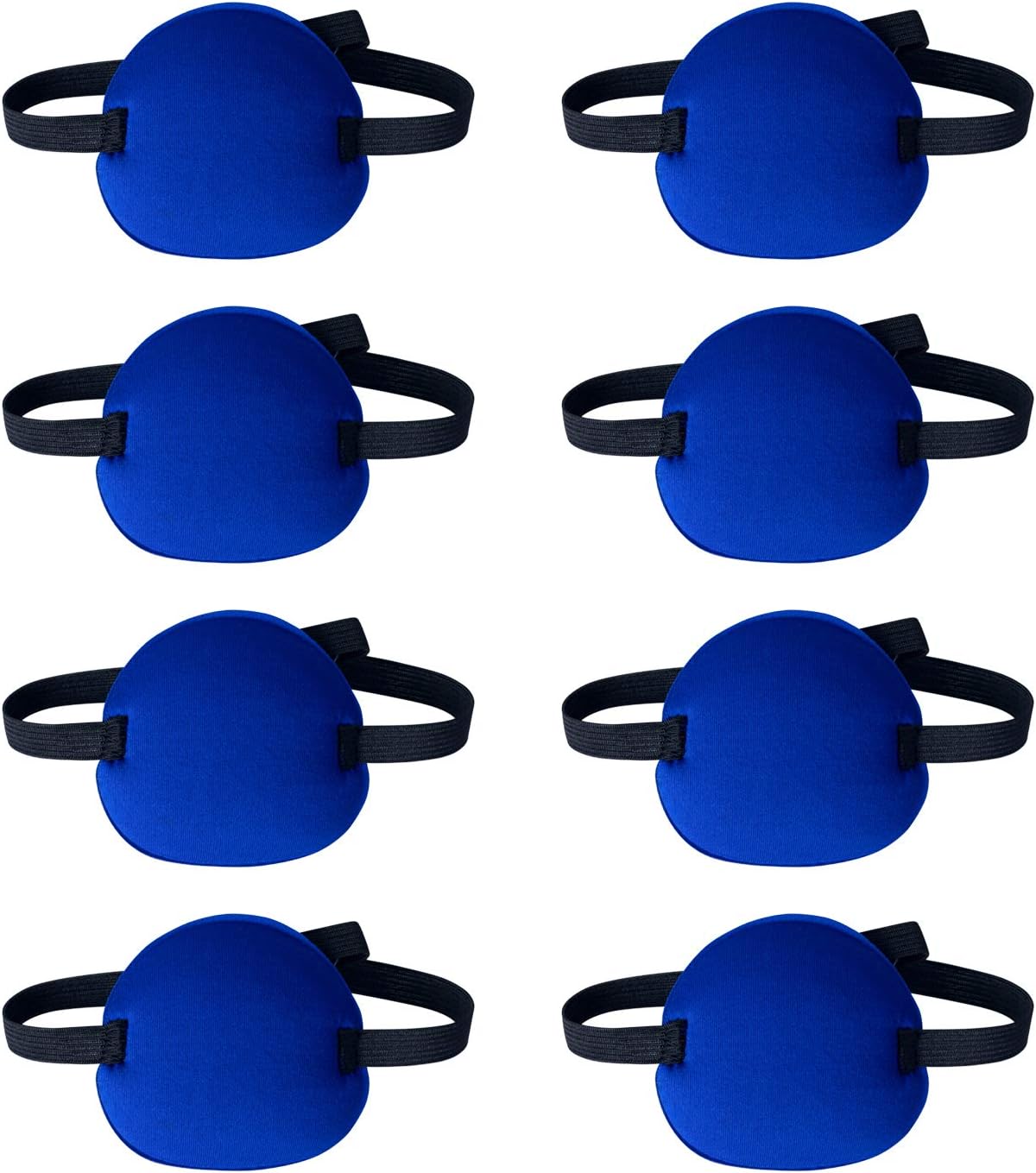 Favide 8 Pack Blue Eye Patch Strabismus Adjustable Eye Patch Eye Mask with Buckle for Adults and Kids
