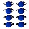 Favide 8 Pack Blue Eye Patch Strabismus Adjustable Eye Patch Eye Mask with Buckle for Adults and Kids