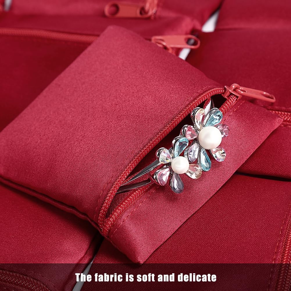 WAYUTO 10PCS Jewelry Pouch with Zipper Travel Jewelry Storage Bag Jewelry Purse Pouch Small Jewelry Pouch for Earrings Rings Bracelets Necklaces