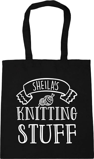 Hippowarehouse Personalised ANY NAME's Knitting Stuff Tote Shopping Gym Beach Bag 42cm x38cm, 10 litres