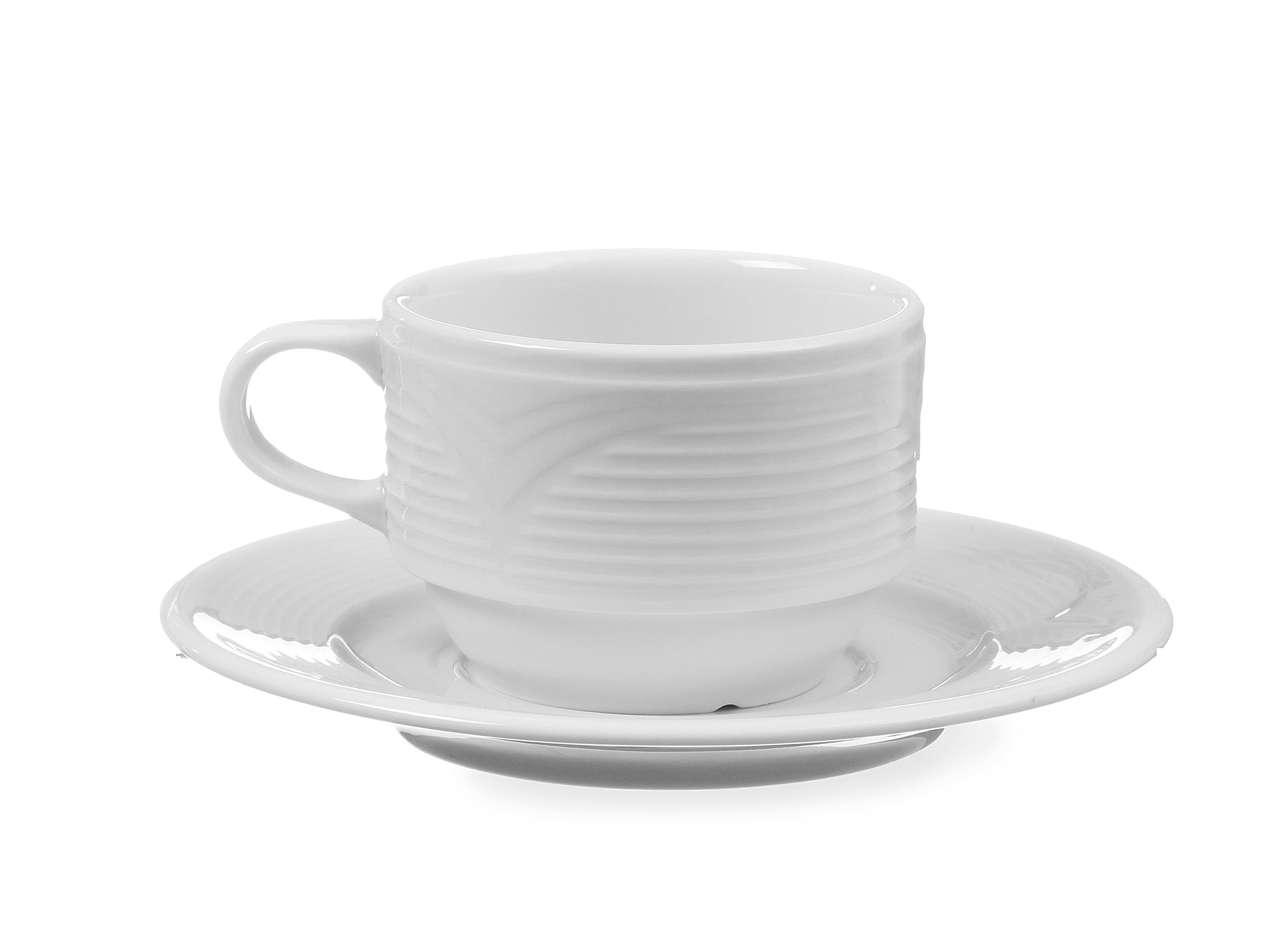 HENDI Platillo para tazas de café, capuchino y tazas de desayuno, ø150mm, con bordes reforzados, porcelana blanca