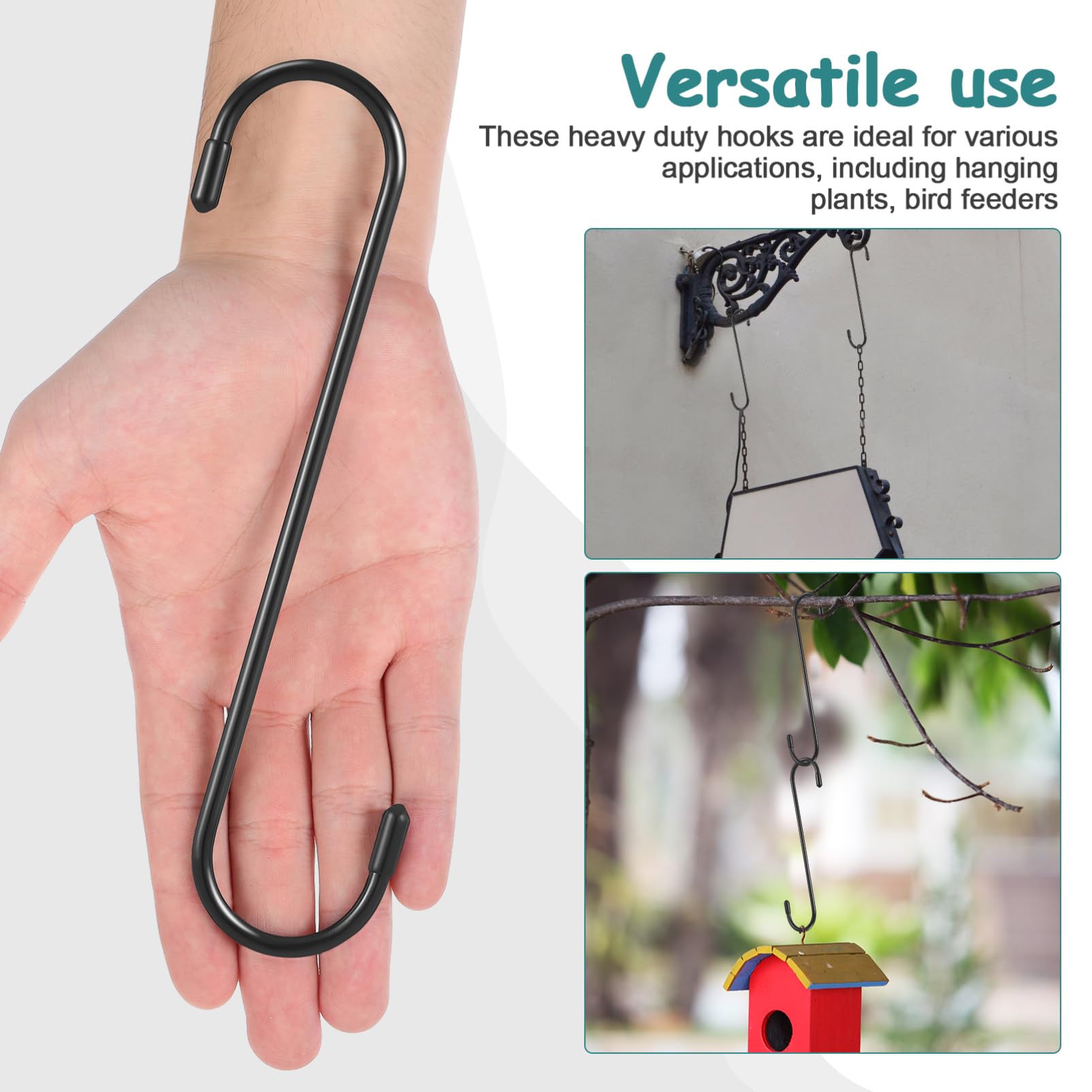 POPETPOP 6piezas Ganchos s Pesados Para Colgar Plantas Utensilios De Cocina y Calipers De Freno Instalación Rápida y Alta Capacidad De Carga Ganchos De Metal Con Puntas De Goma Uso