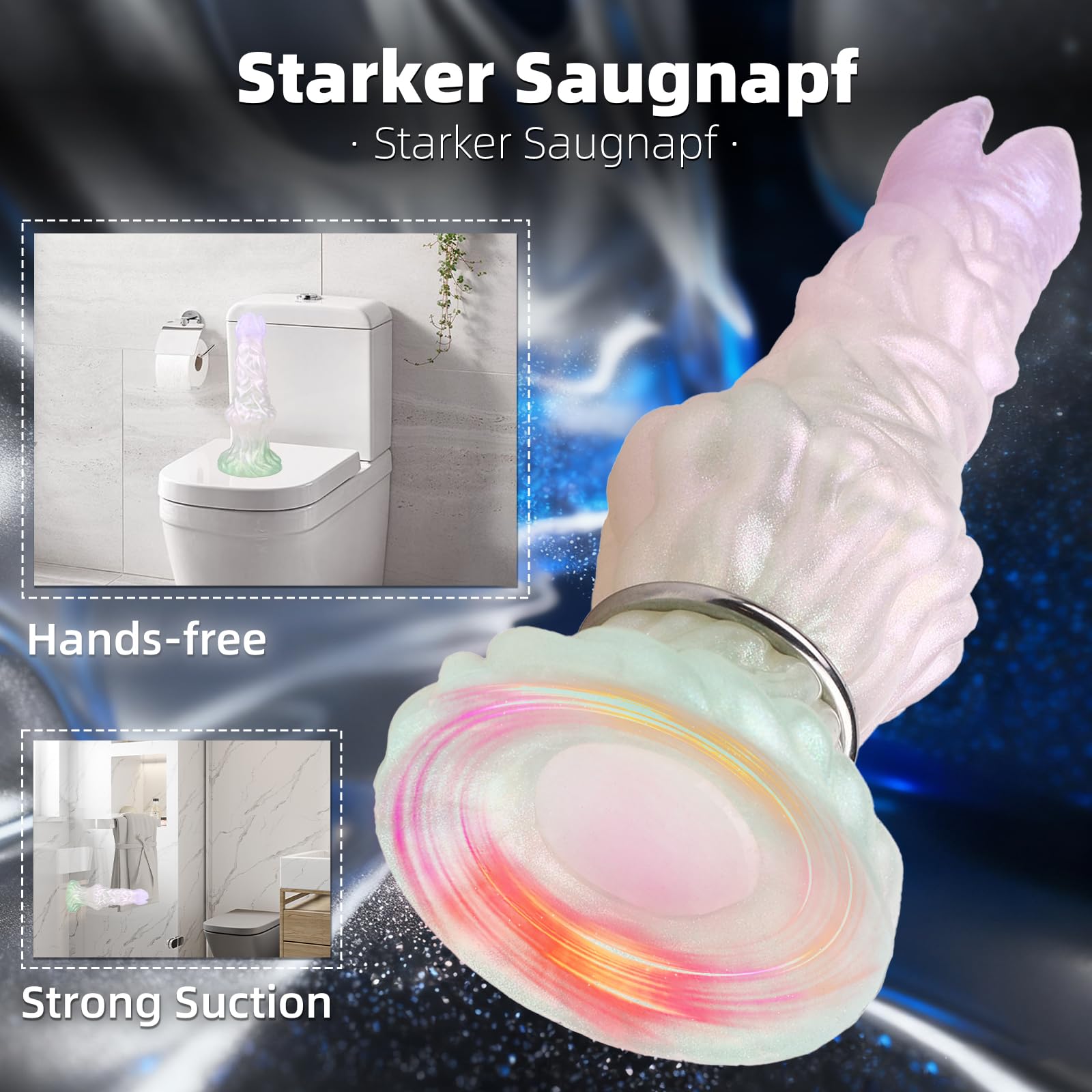 AMAZBEE Dildo Ovipositor Gonfiabile con Uova Morbide Giocattolo Sessuale Knot in Silicone Inseribile con Ventosa e Superficie Testurizzata per Prostata (2 molds,1)