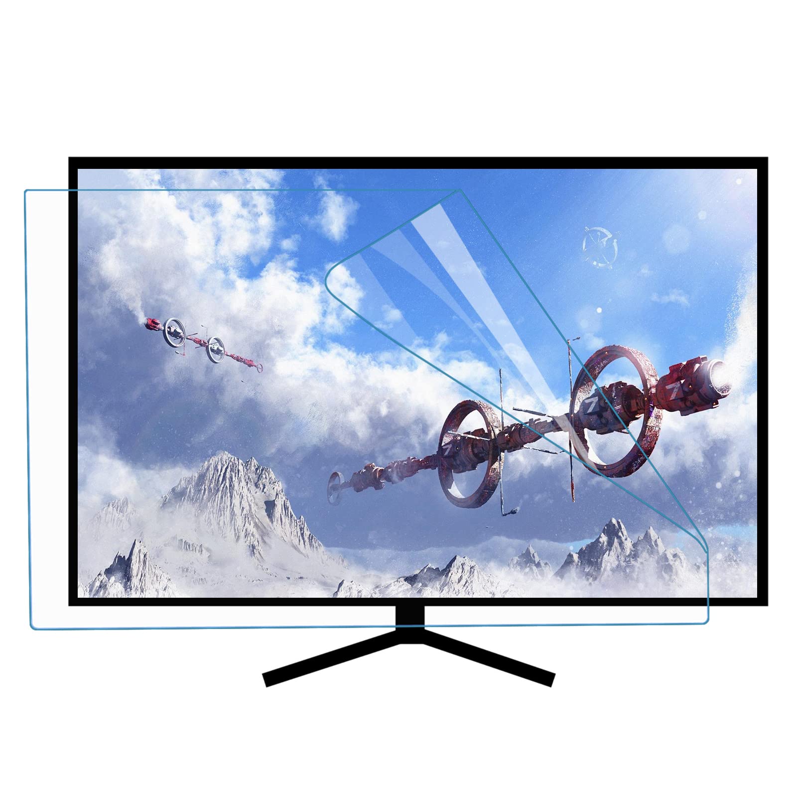 Pellicola Antiriflesso Opaca per TV HD 50-55 Pollici Anti Luce Blu AntiGraffio per LCD LED OLED QLED 4K HDTV 1211x682mm