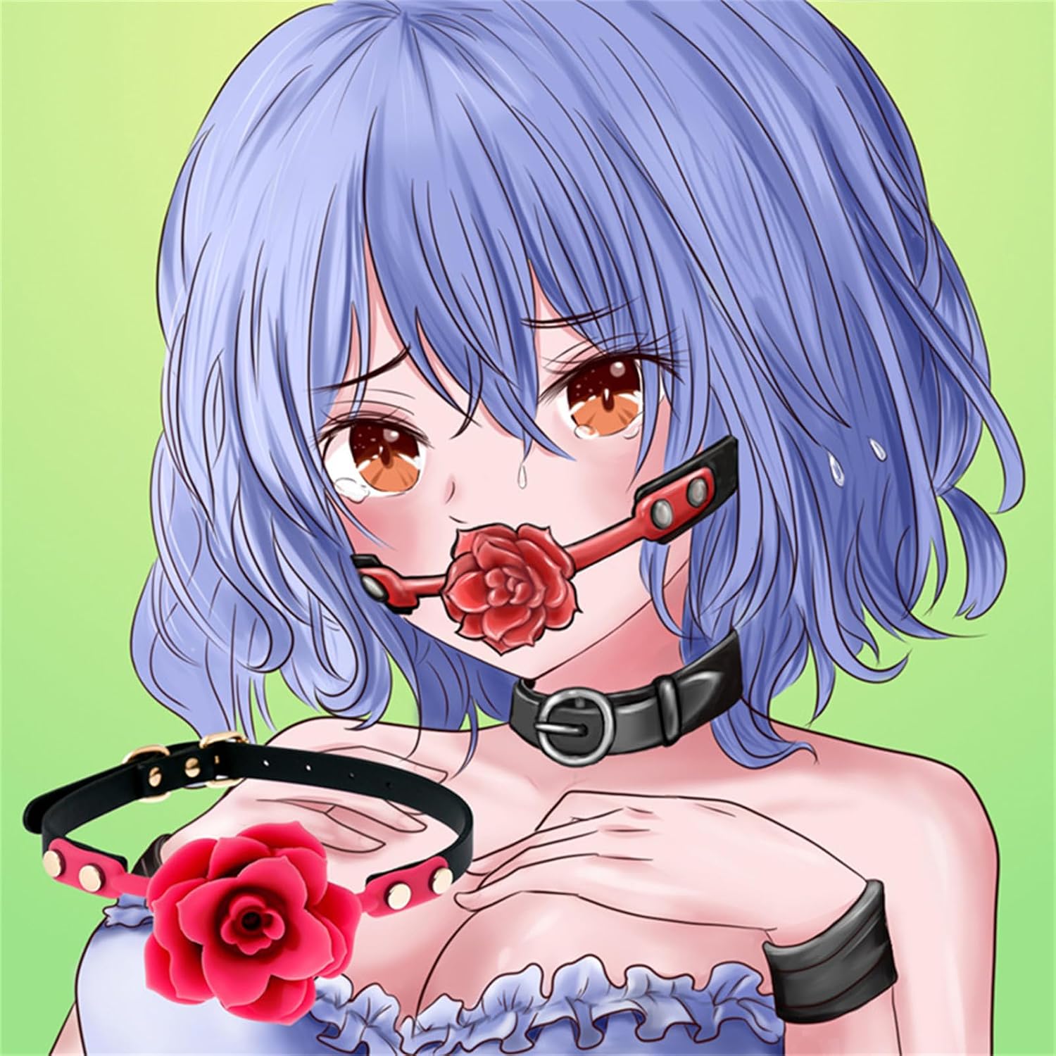Mouth Gag Breathable Roses Ball Gag Bondage Gags & Muzzles Penis Gag BDSM Sex Toys for Woman, Fetish Adult Games Sex Slave Female Sex Toy for Cosplay (Purple)