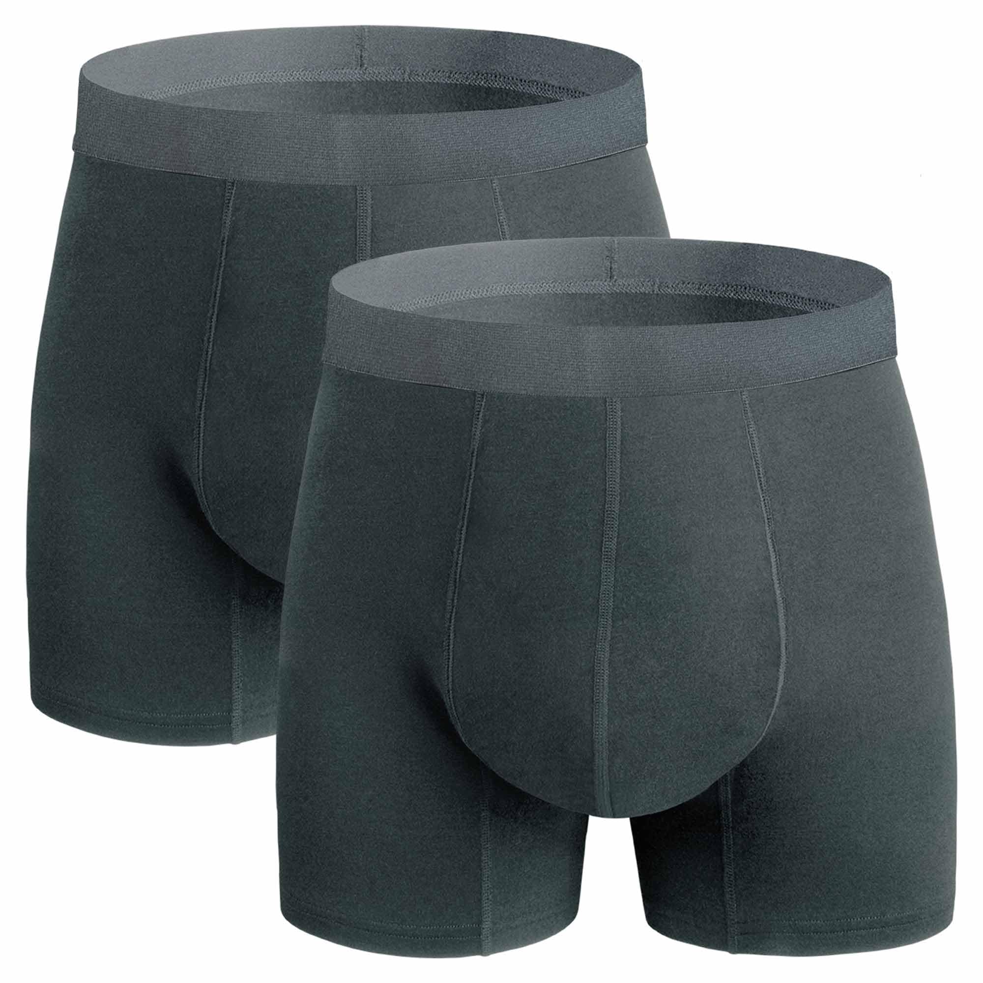 REELINDRY Washable Incontinence Underwear for Men, 2.3 oz Leak Proof Absorbent Reusable Briefs for Male Urine Leakage 2 Pack(Dark Gray, M)