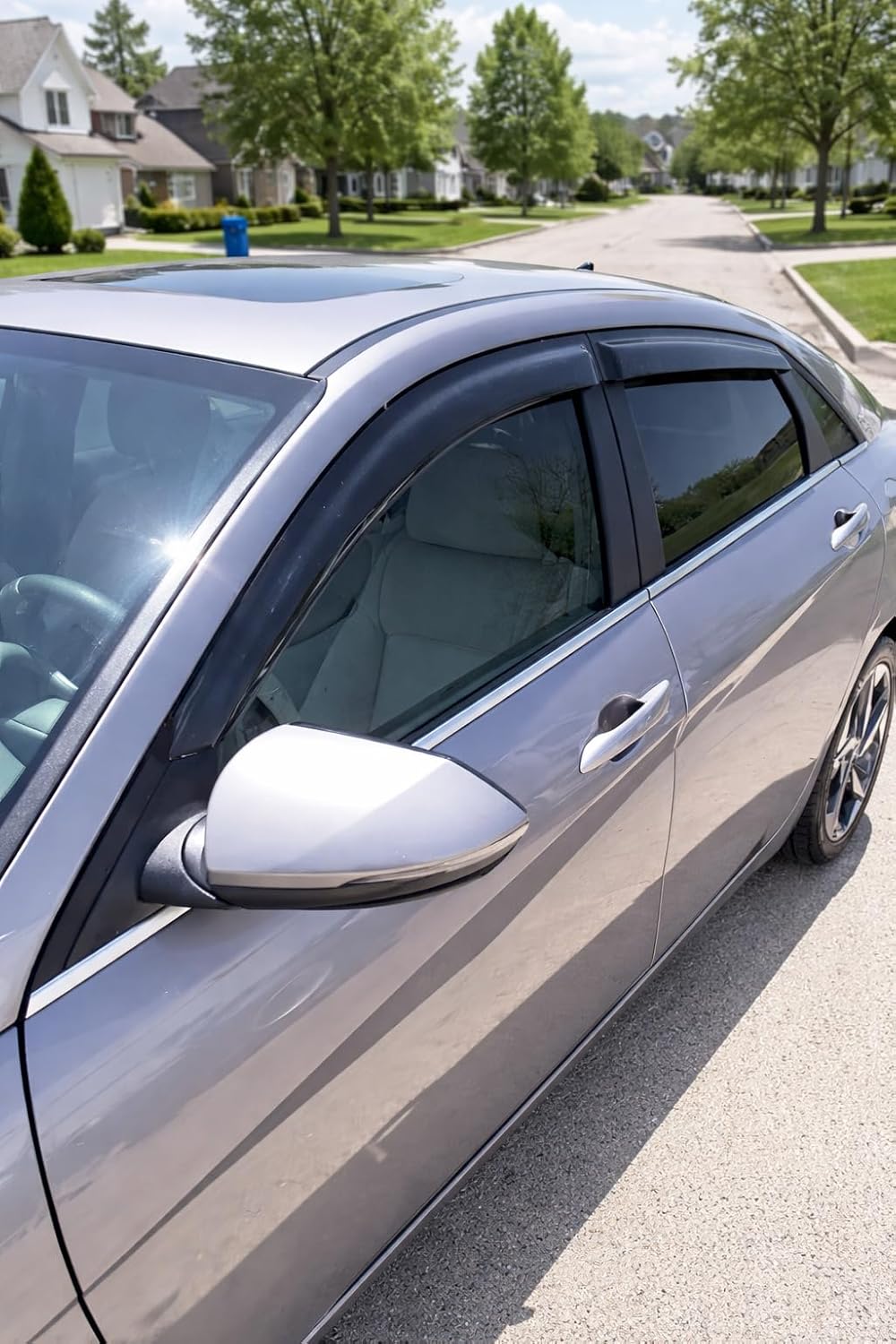 2021-2026 Tape-on Rain Guards for Hyundai Elantra Side Window Deflector Visors SE SEL Sport N Line Limited Hybrid Durable Tinted Vent Shade 2022 2023 2024 2025