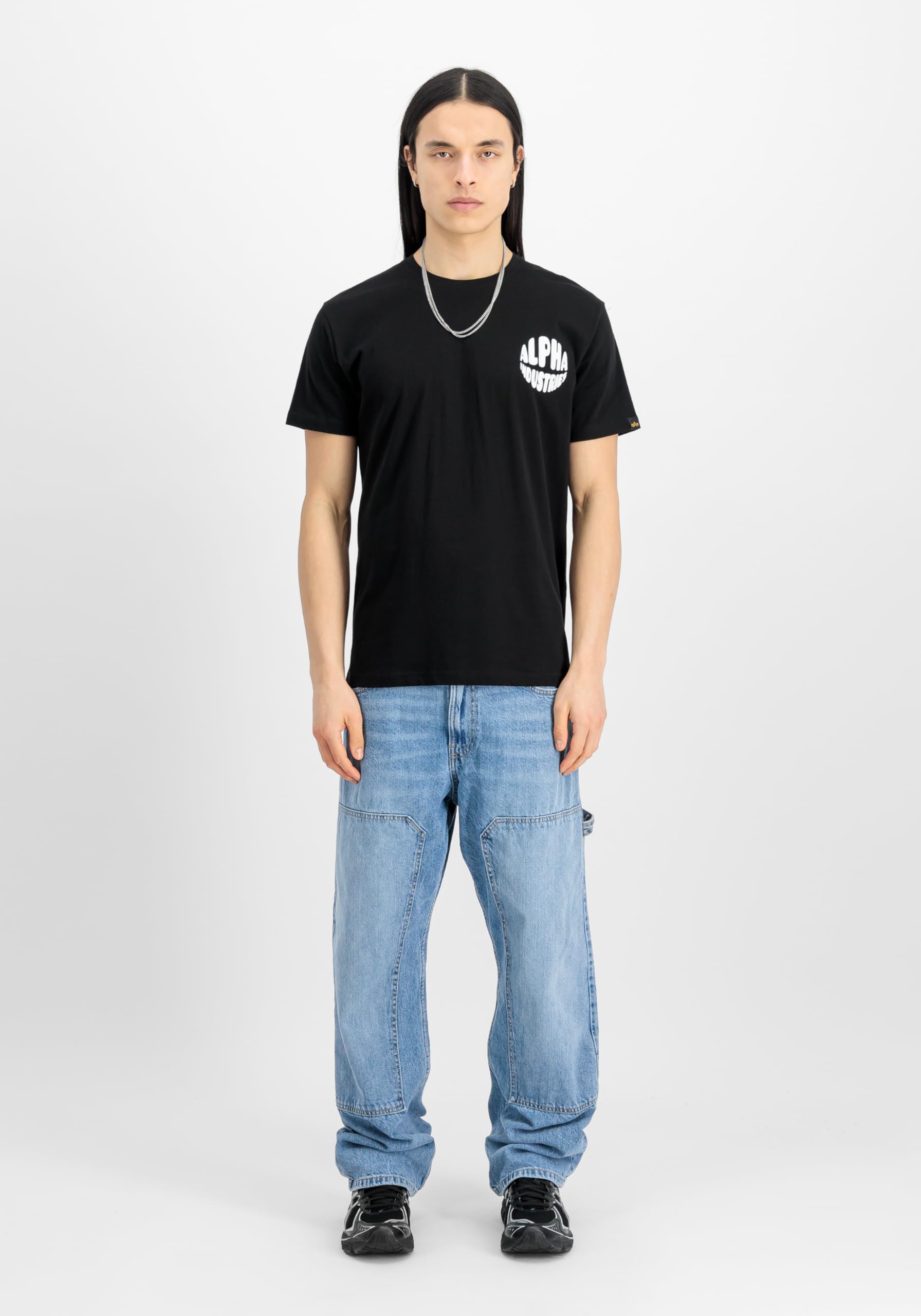Alpha Industries Mężczyźni Logo Back Print T-shirty Black XXL