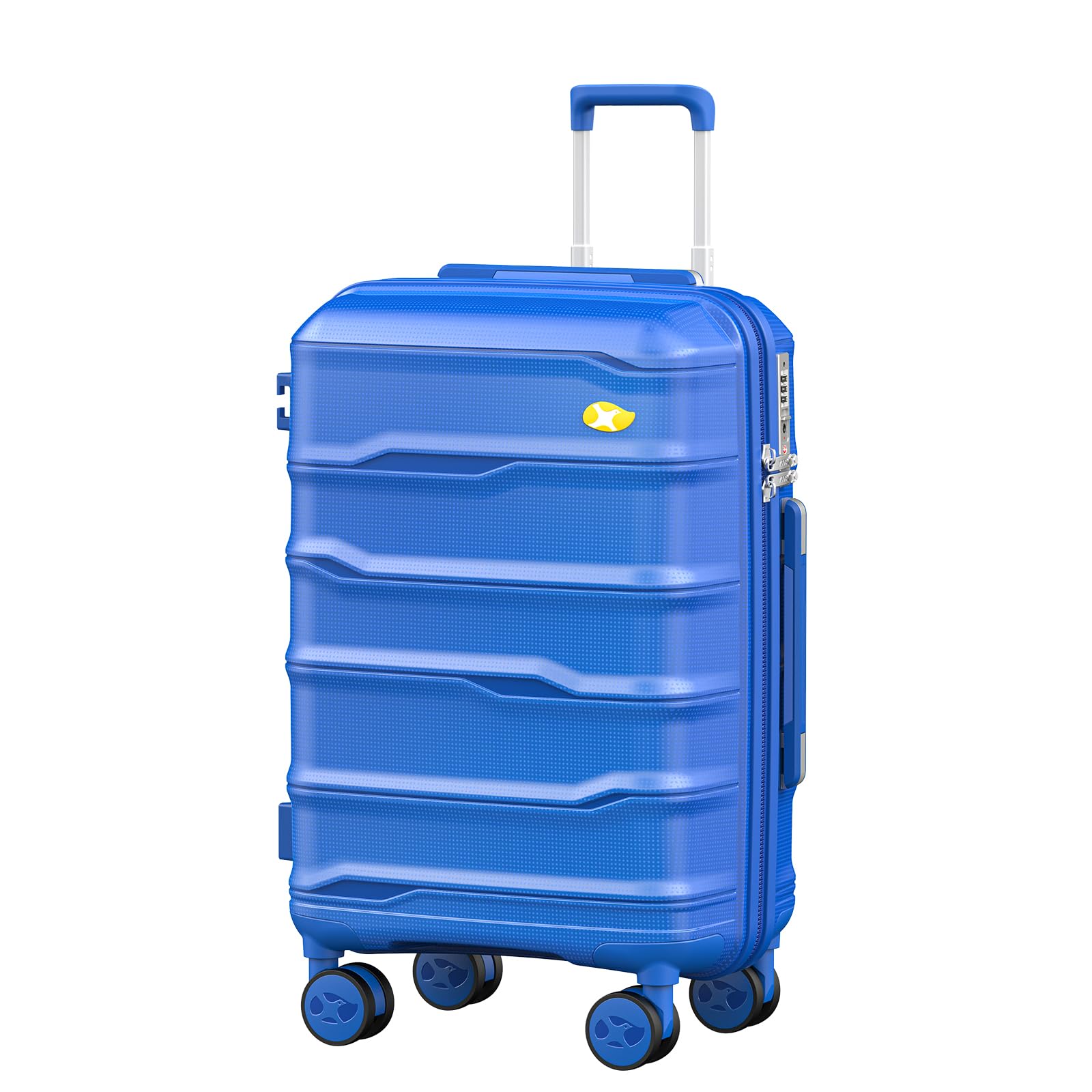 Carry On Luggage 22x14x9 Airline Approved, Hard Shell Suitcase with Spinner Wheels, PP Lightweight Luggages with TSA Lock, Carry-On Suitcases 20 Inch, Blue