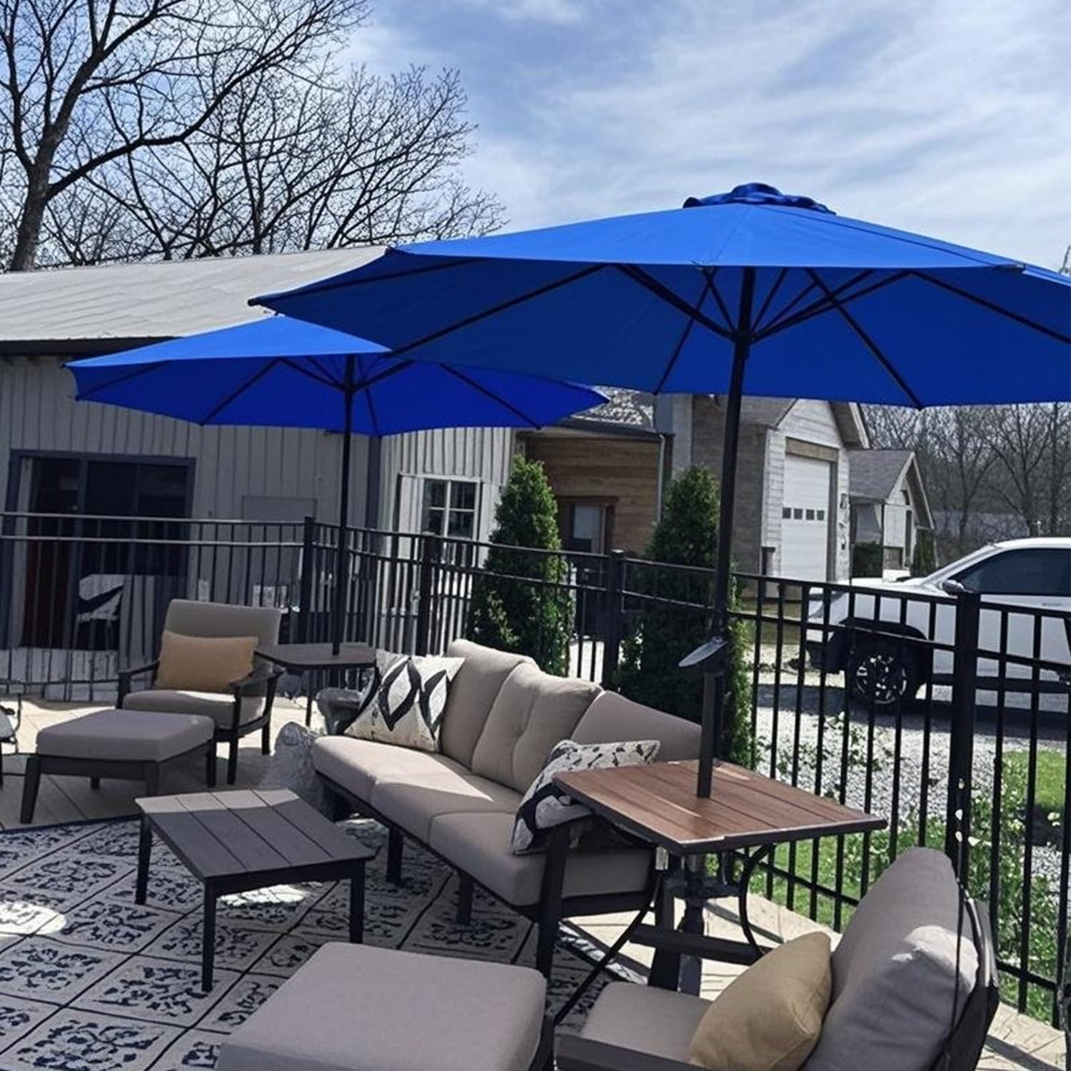 Wasserdichter Freischwinger Sonnenschirm Ersatzdach - UV-beständige Schirmhülle für 6/8 Arm Outdoor Markt Terrassenschirme, einfach zu installieren, wetterfester Schutz