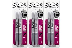 Pack of 6 Metallic Silver Sharpies