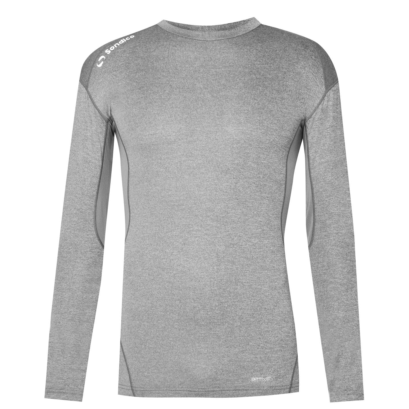 Sondico Mens Base Core Long Sleeve Base Layer Top Grey Marl XS