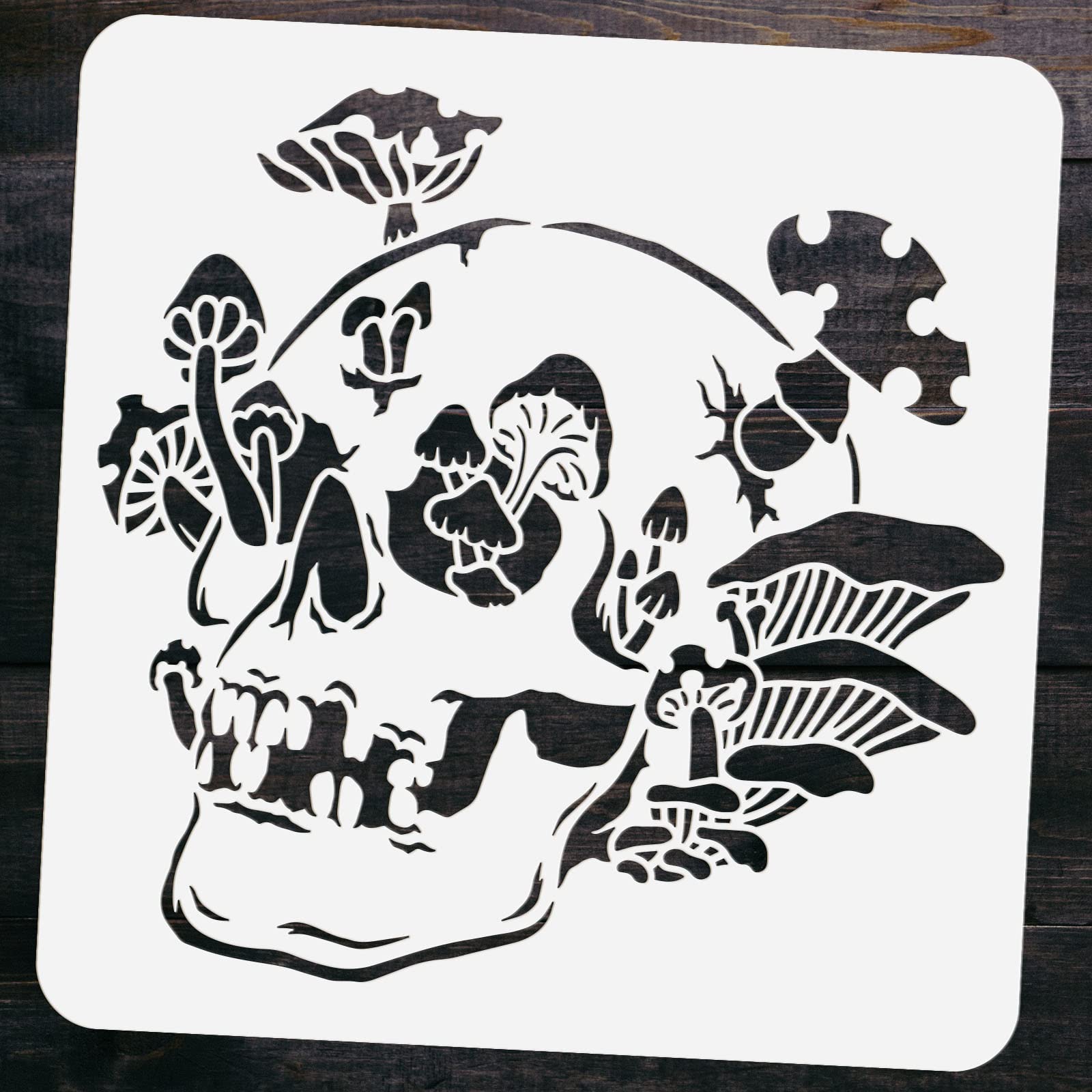 FINGERINSPIRE Pochoir Champignons En Couches 30x30cm Pochoirs à Peinture Papillons Réutilisables Pochoirs à Dessiner Grandes Herbes Champignons Pochoir à Dessiner Pour La Peinture Sur Tissu, Carrelage