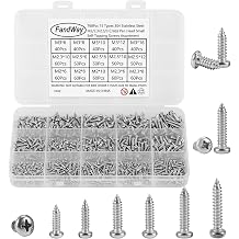 760Pcs Small Self Tapping Screws 304 Stainless Steel,M2 M2.3 M2.6 M3 Tiny Wood Screws Kit,Round Head Self Drilling Screw,Pan Head Sheet Metal Screw Phillips/Cross Drive for DIY WoodWork Repairs.