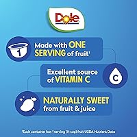 Vista 3 de Dole melocotones en trozos en jugo 100% de fruta - Dole recipientes con fruta - recipientes de fruta de 4 oz - paquete de 24