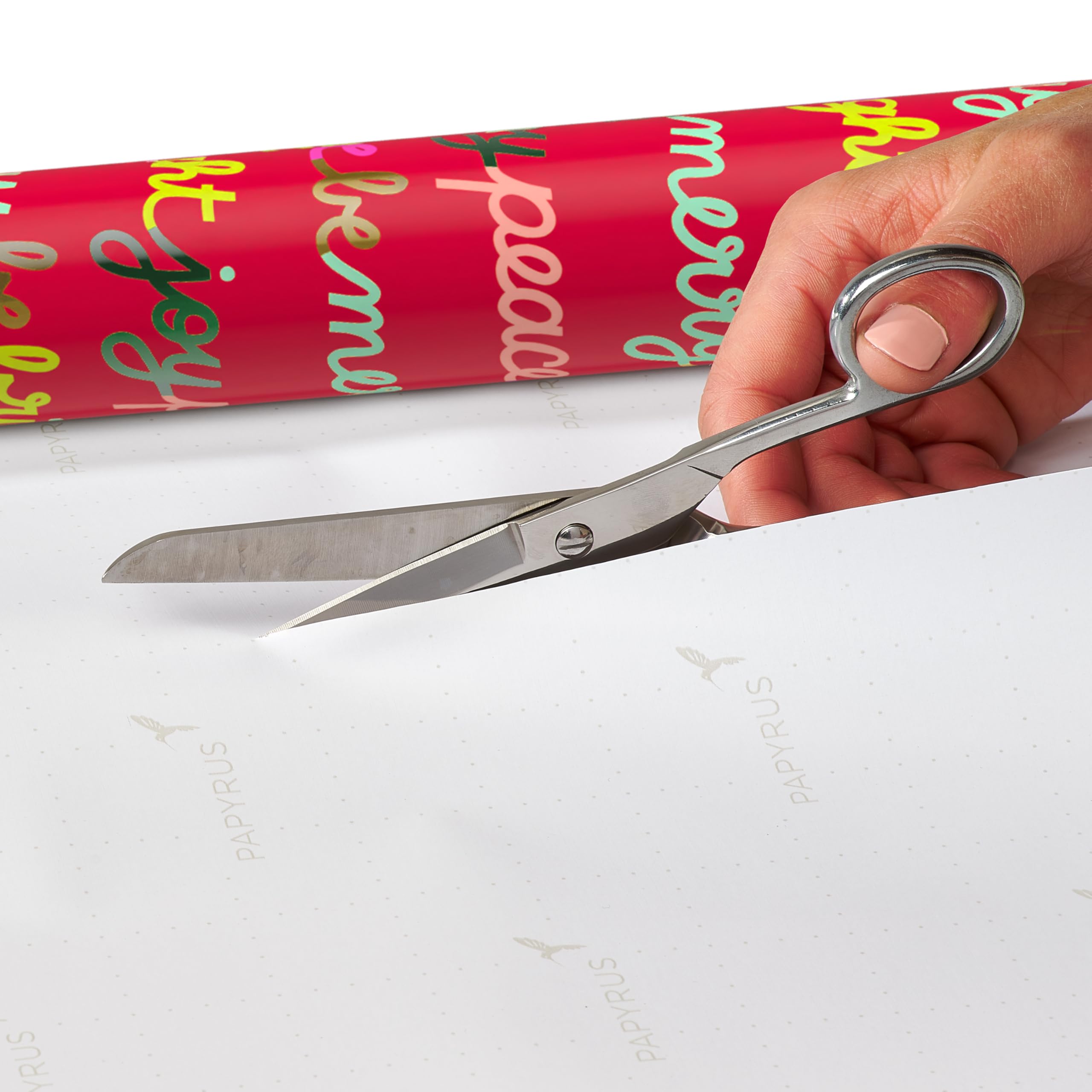 Papyrus Rouleaux de papier cadeau de Noël, feuilles persistantes célestes et étoiles (3 rouleaux, 2,5 m²)