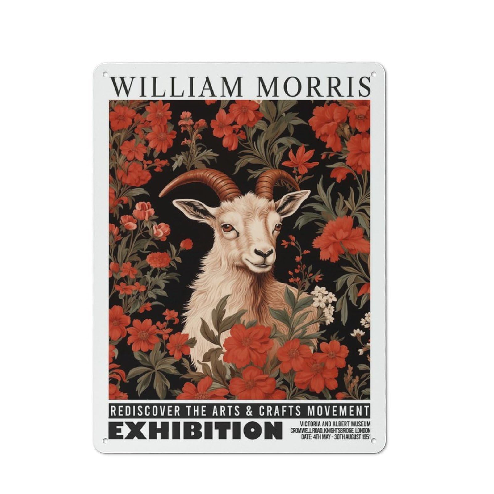 Morris Goat Botanical Exhibition Retro Metal Sign 40x30cm, Retro Garage Wall Decor for Tool Room, Garage, Studio Or Home Bar