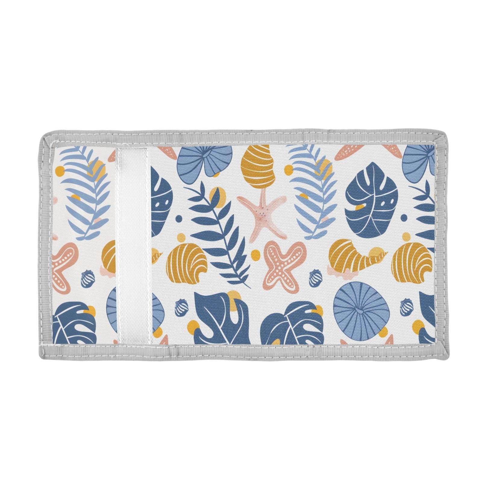 ALAZA Kids Wallets for Boys Girls Toddler Trifold Wallet Children Small Shell Plants Leaf Beach with Zipper Coin Pocket