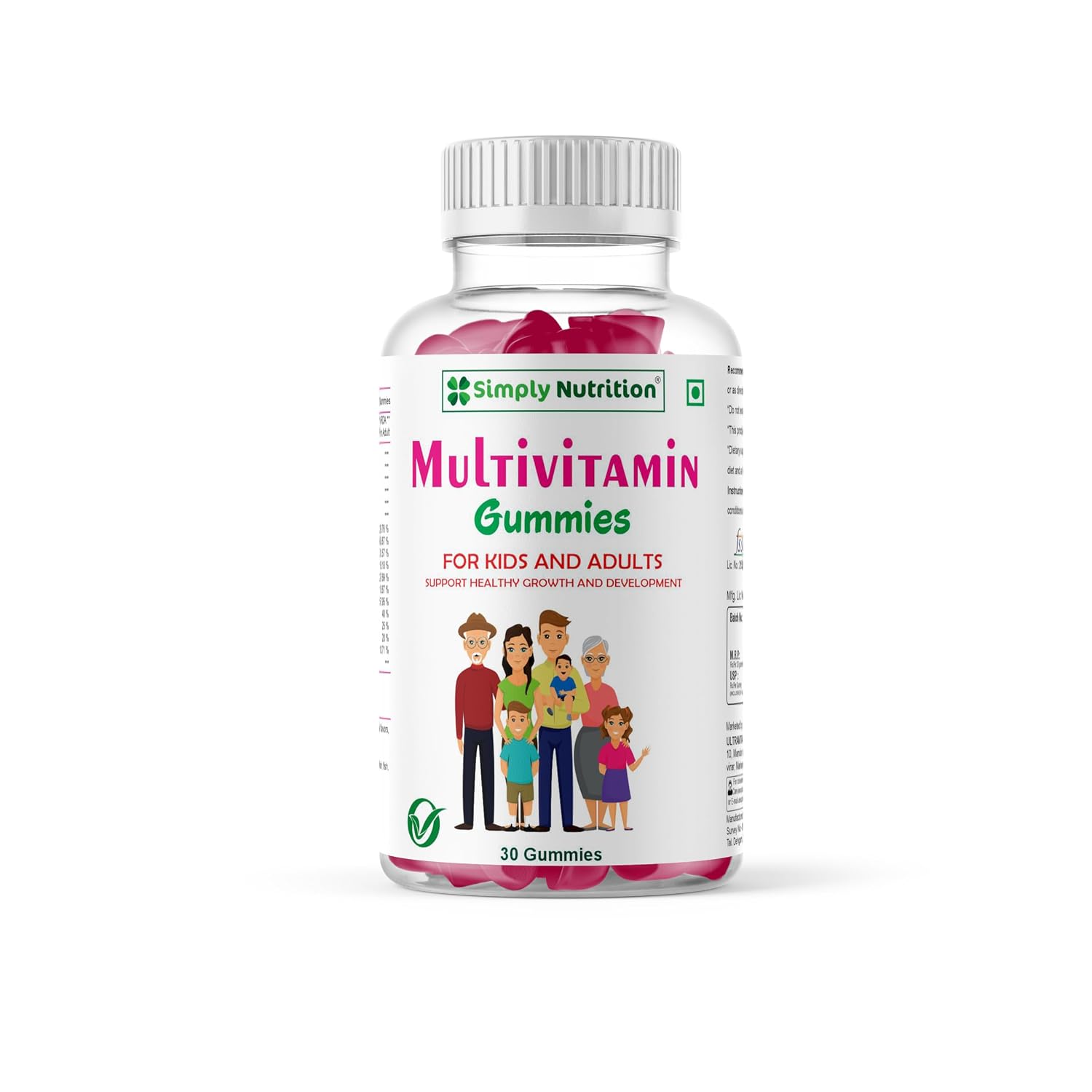 Simply Nutrition Multivitamin & Mineral Gummies for Kids & Adults - 30 Ct | Enriched with Biotin, Vitamin C , D3, folic ac...