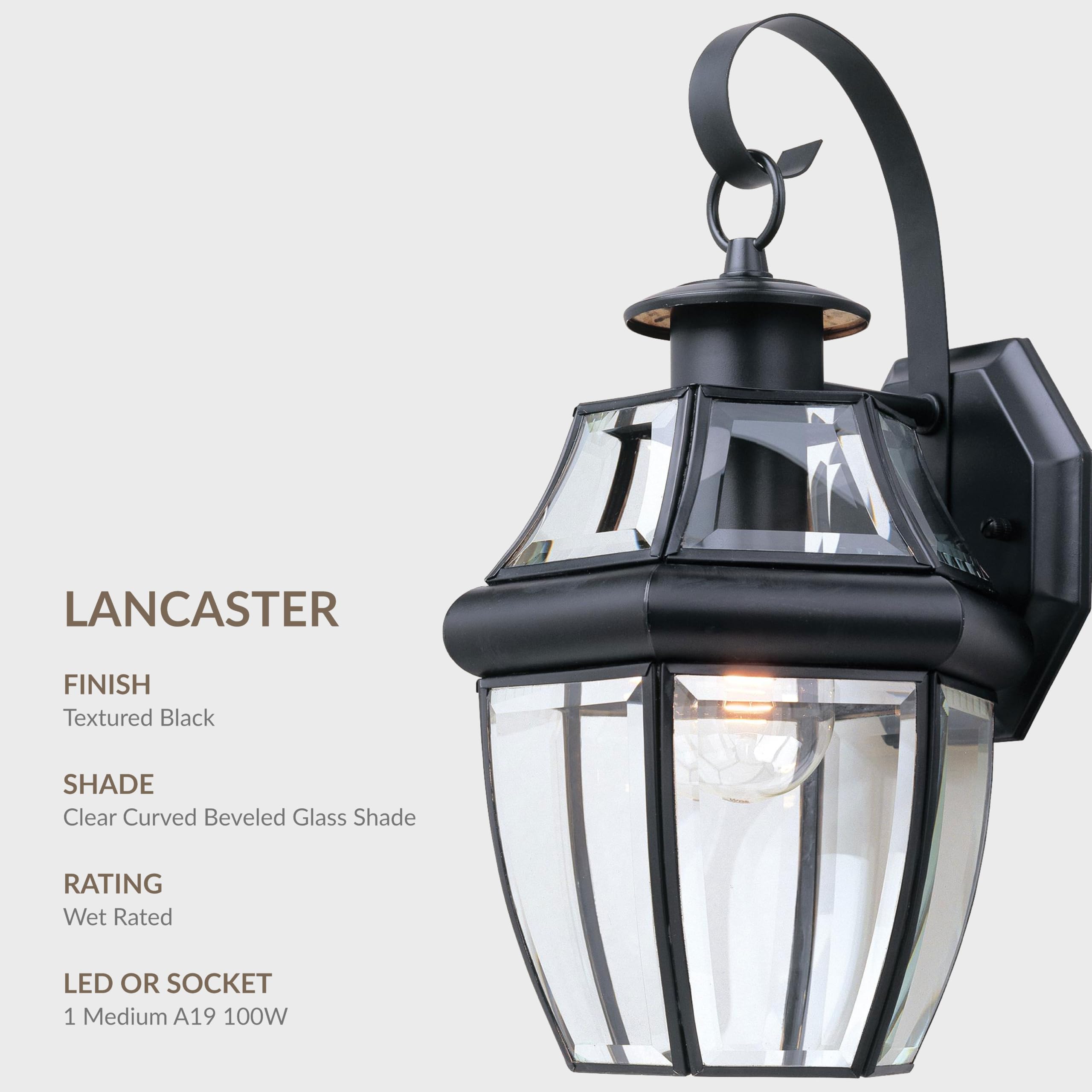 Generation Lighting Lancaster 1-Light 14-Inch Outdoor Wall Lantern