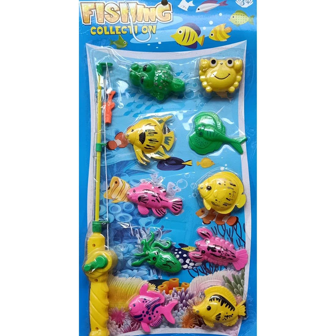 SS Traders-Fishing Plastic Toys, Multicolour for Kids.10 Beautiful Sea Creatures Like Fish, Crabs Lobsters etc.(Best for Boys&Girls)(You May Also Present This as Birthday Gifts)