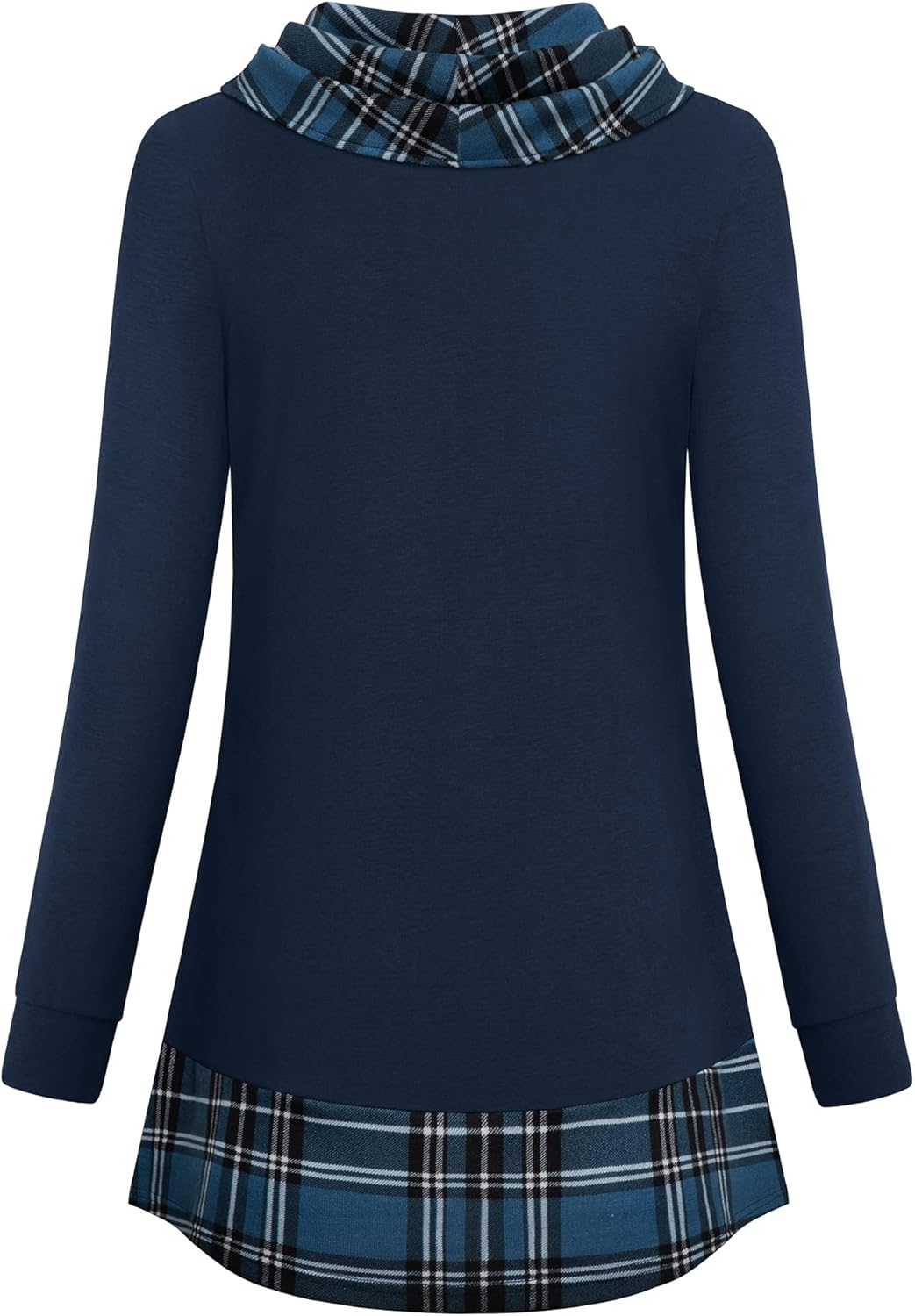 VALOLIA Womens Cowl Neck Long Sleeve Tunic Tops Button Casual Loose Shirts - Image 3