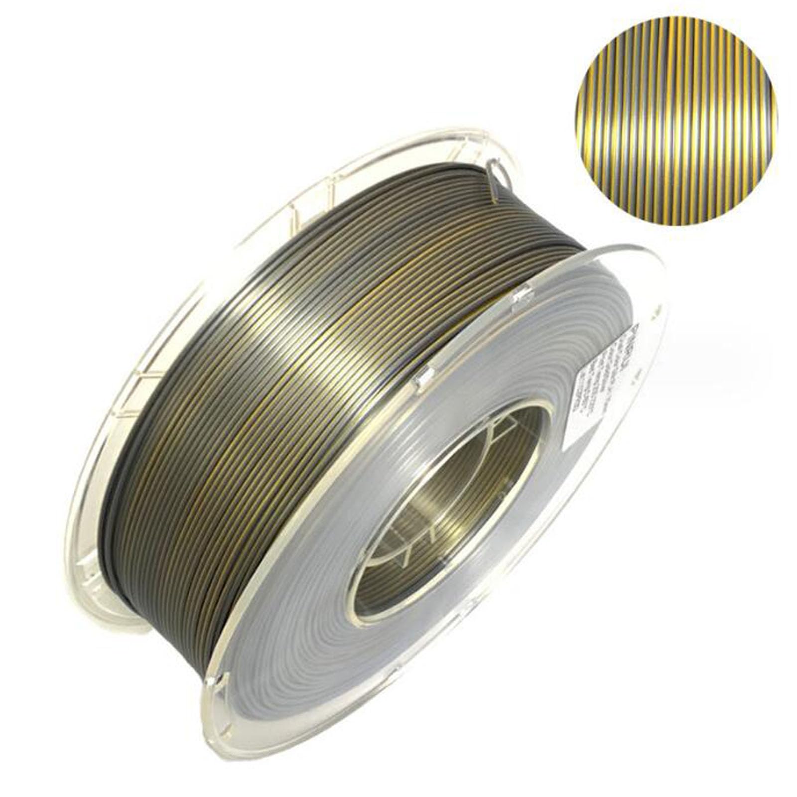 Materiały eksploatacyjne do drukarek 3D, Filament PLA Silk do drukarki 3D 1,75 mm 1 kg wielokolorowy(Gold and silver)