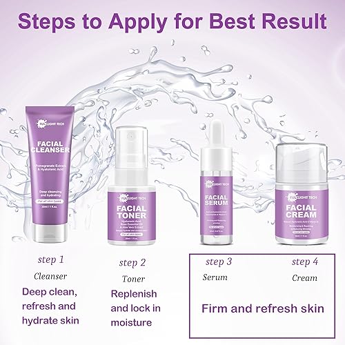 Miniatura 5 de Set de cuidado de la piel, kit de cuidado de la piel suave antienvejecimiento, hidrata, hidrata la piel, kit de rutina para el cuidado de la piel