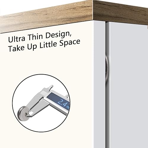 Miniatura 2 de Mousike Imanes magnéticos para puertas ultrafinas, de acero inoxidable, para cierre de puerta corrediza, armario de cocina, armario de armario