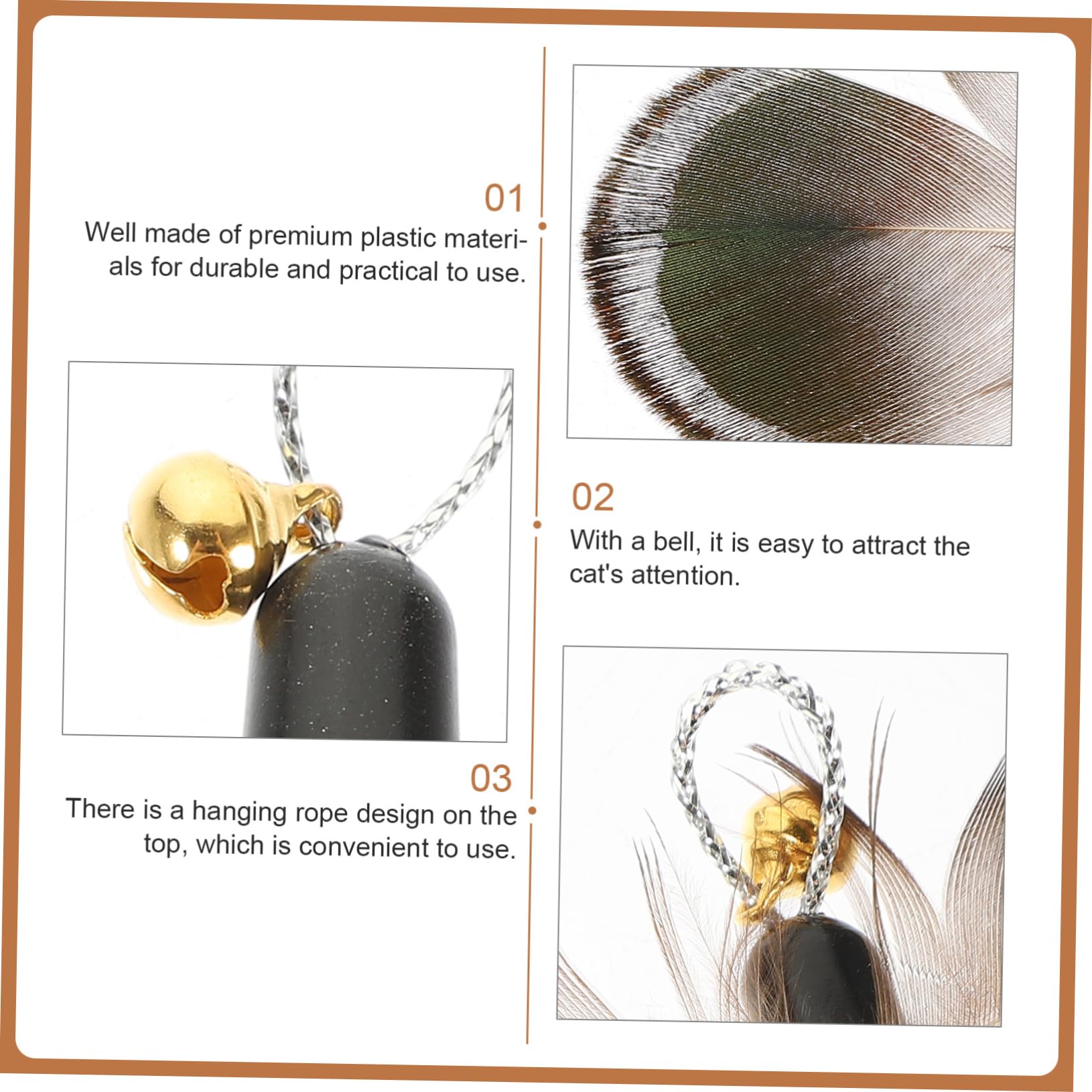 INOOMP 24pièces Têtes De Rechange pour Canne à Chat Jouets Insectes Et Plumes Améliorez De Chat