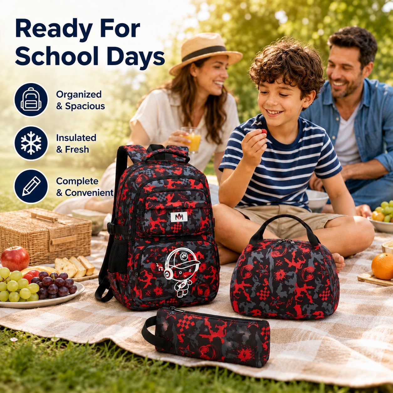 Bluboon Kids Backpack Boys Camo Bookbag