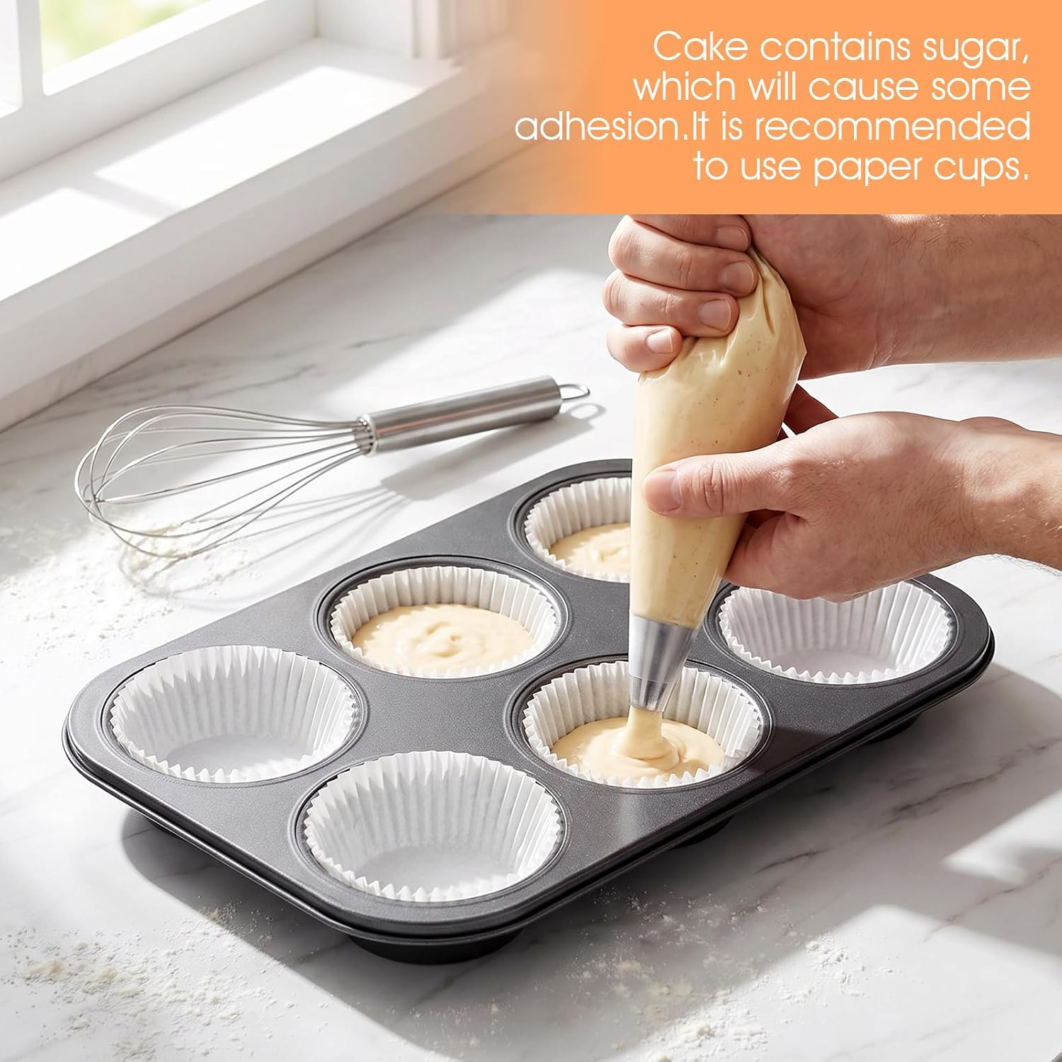 Jumbo Muffin Pan 3 Pack, Large Muffin Pan Nonstick 6 Cup, Carbon Steel Cupcake Pans for Baking, 3.3" Deep Cavity Muffins Tin, Black