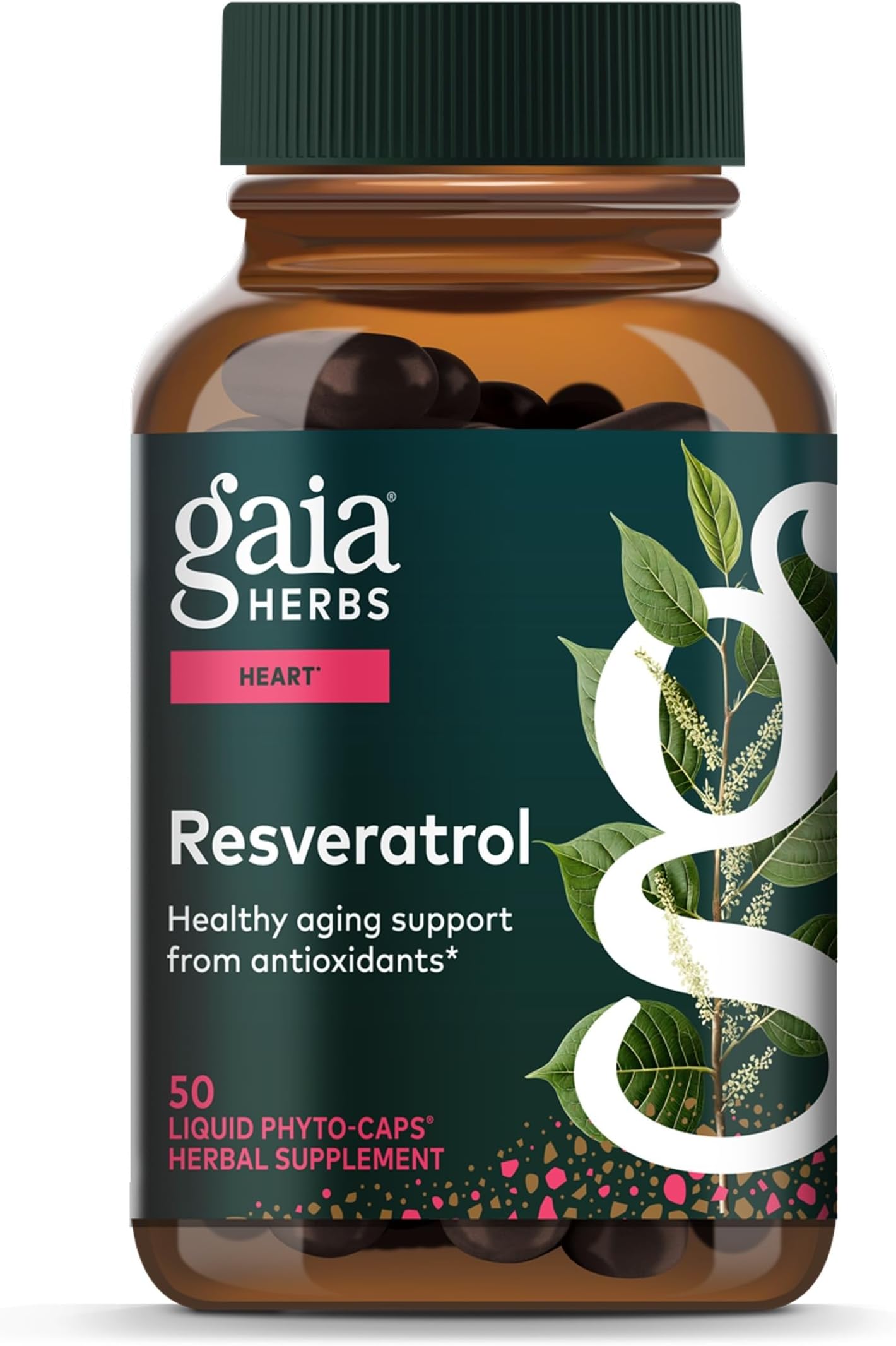 Gaia Herbs Resveratrol 150 - Beauty & Radiance Antioxidant Support Supplement - Made with Japanese Knotweed - Contains 150 mg Trans-Resveratrol per Serving - 50 Liquid Phyto-Capsules (25-Day Supply)