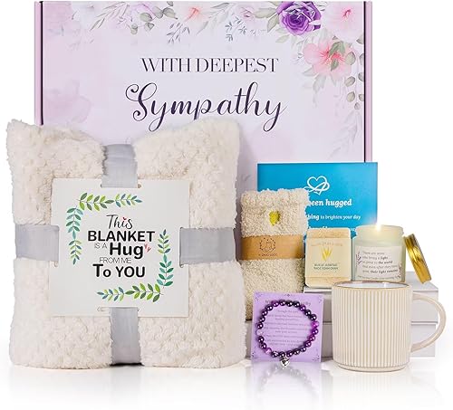 Cestas de regalo de condolencias, paquete de cuidado para mujeres, regalos de condolencias para calmar el dolor por pérdida de un ser querido, cesta