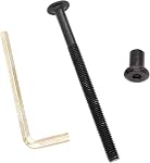 100pcs Black Hex Drive Socket Cap Bolts Dowel Joint Nuts Assortment Kit for Furniture Crib Connecting, M6x15mm/25mm/35mm/45mm/55mm/65mm/75mm