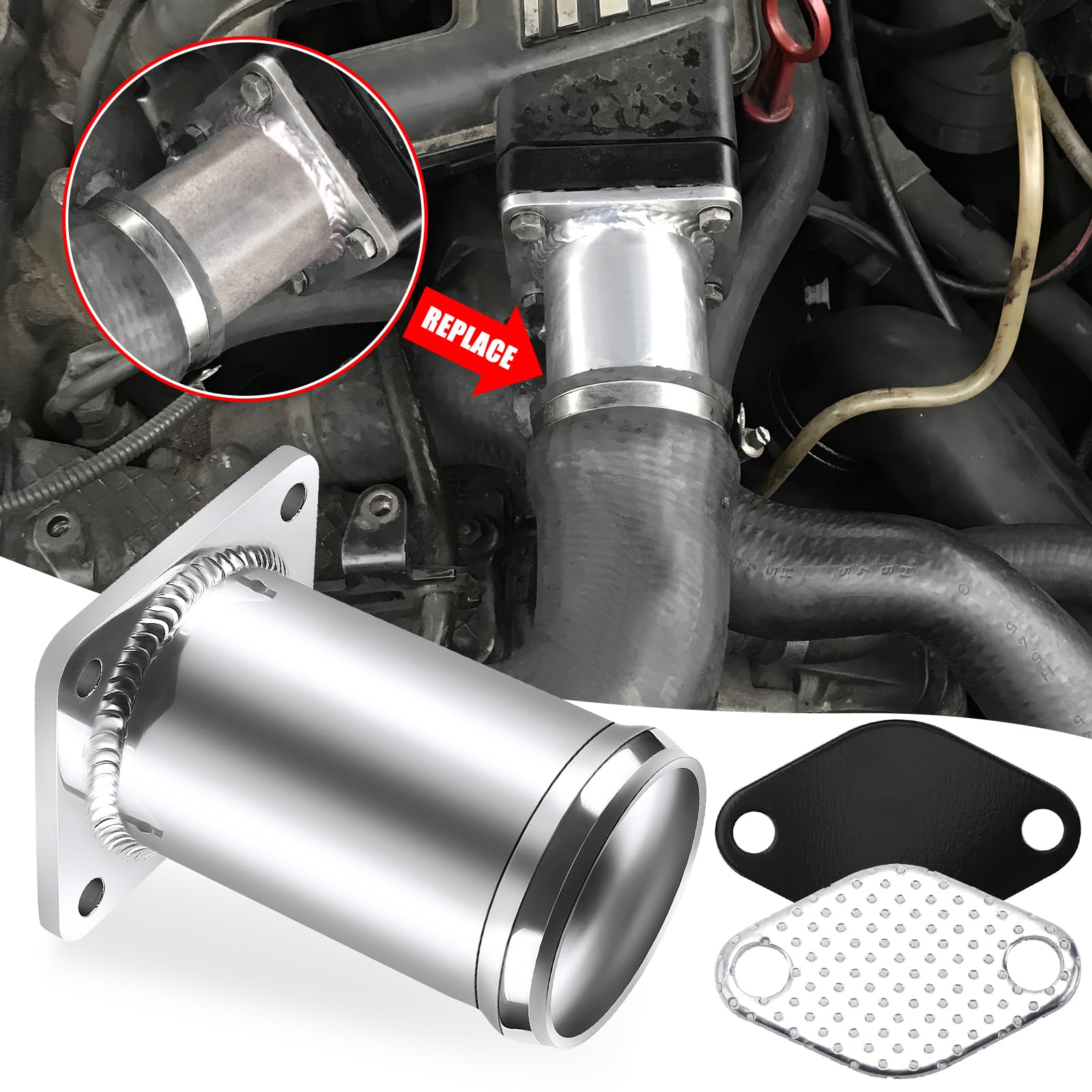 KAOLALI Kit di rimozione della valvola EGR E46 E39 X5 E53 X3 E83 E38 E65, tubo di ricambio per la valvola EGR E46 318D 320D 330D 330Xd 320Cd 318Td 320Td
