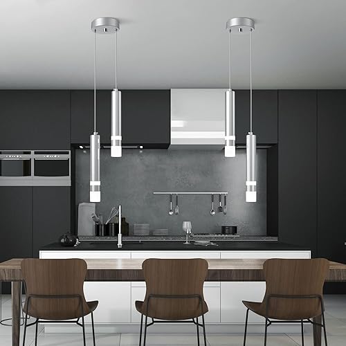 Miniatura 3 de LIANGMH Lámpara colgante moderna de 9 luces, regulable, LED, 54 W, cromada, grande, para vestíbulo, sala de estar, dormitorio, vestíbulo, techo alto