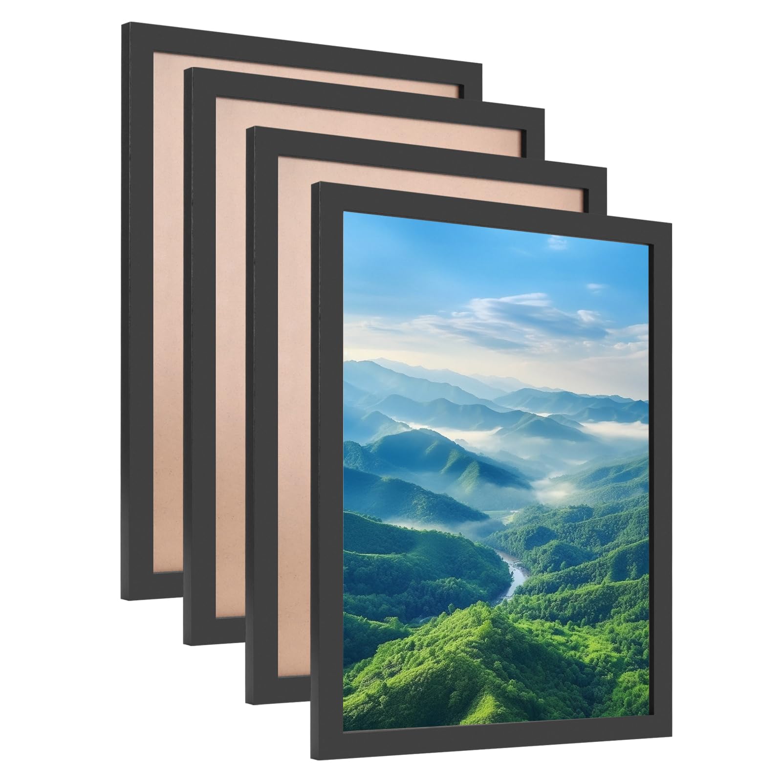 Cadres photo A3 noirs 30x40 lot de 4 cadre mural pour poster et affiche de salon