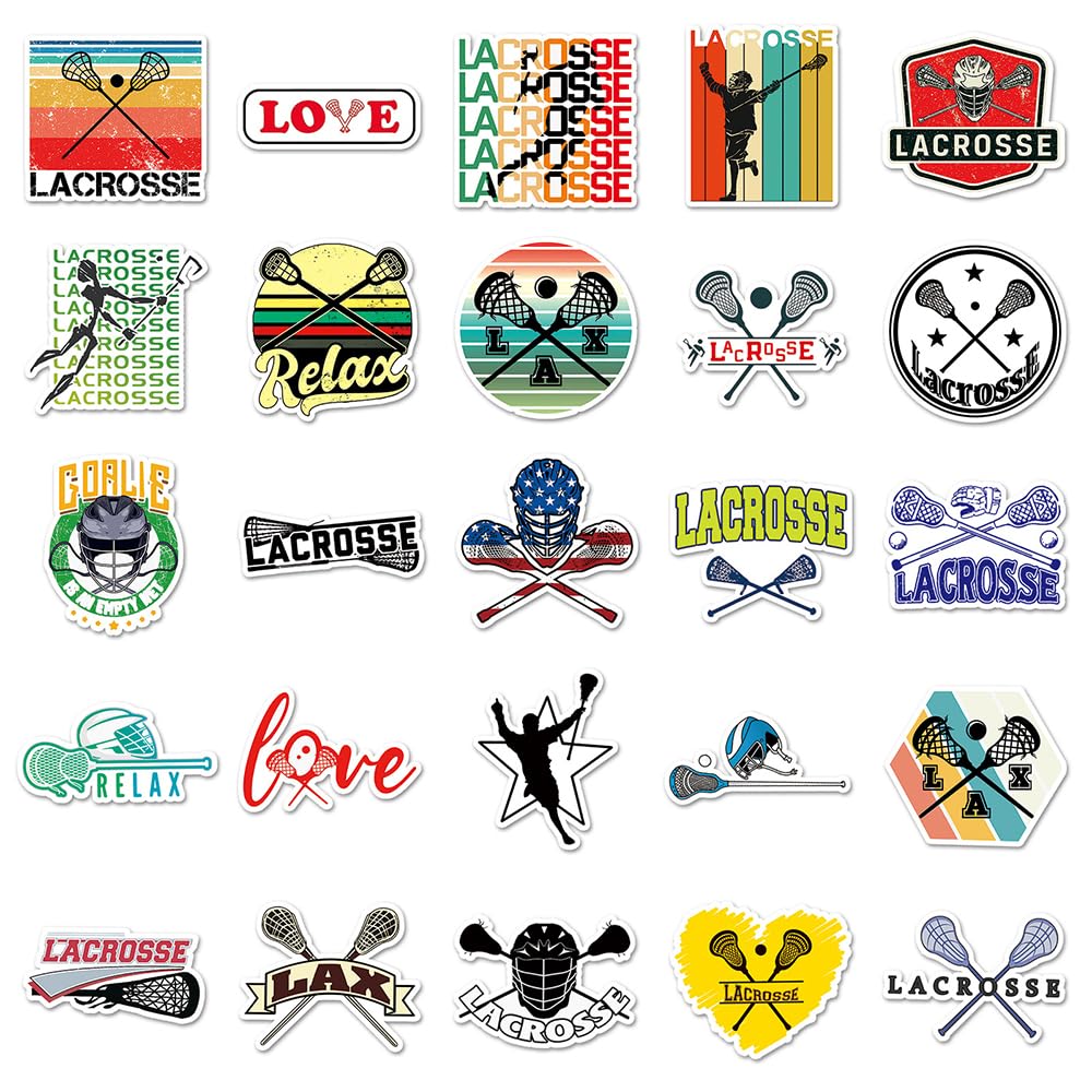 Modern Lacrosse Vinyl Stickers, 50 PCS Waterproof Graphic Sport Icon Decals for Laptops Scrapbooking, Journals, Notebooks - Image 3