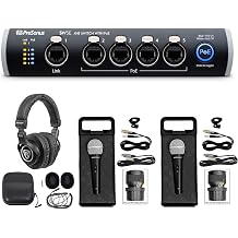 PRESONUS SW5E 5-Port AVB Switch w/PoE, Rack Mountable+Headphones+2 Mics+Cases